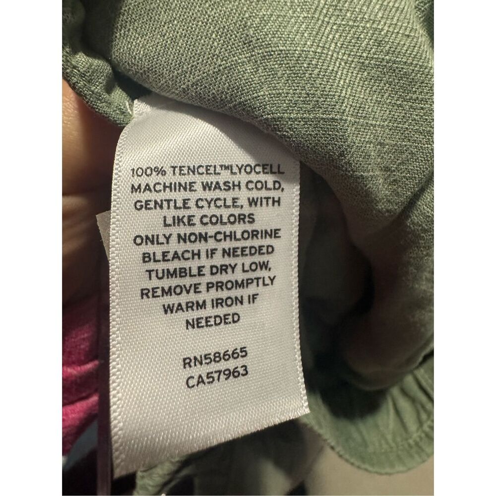 Caslon Sage Green Linen Blend Drawstring Pants Women’s Size L NWOT Relaxed Fit - Picture 3 of 9